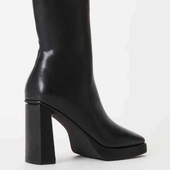 JUSTFAB BOOTIE FAUX LEATHER 3.5" BLOCK HEEL INNER ZIP 8.25"SHAFT TRUE TO SIZE - Picture 3 of 8